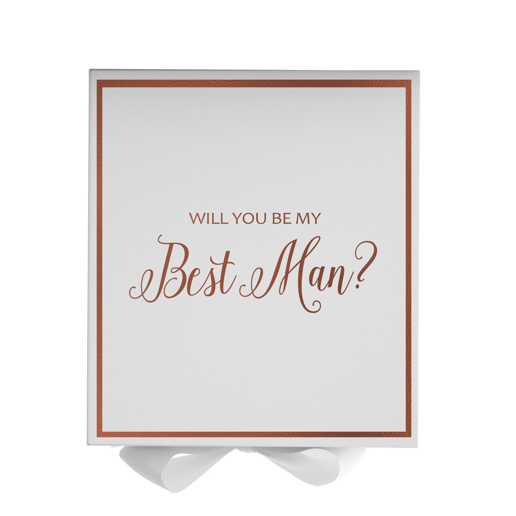 Will You Be My Best man? Proposal Box White -  Border