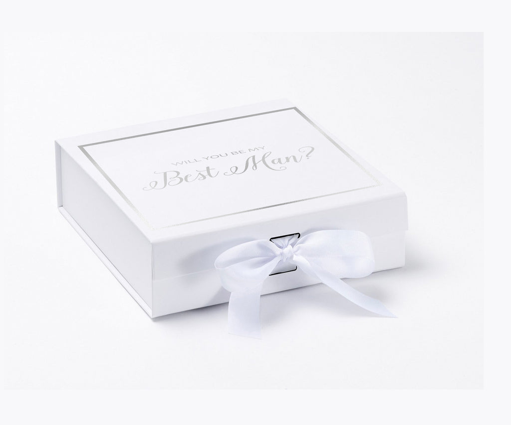 Will You Be My Best man? Proposal Box White -  Border